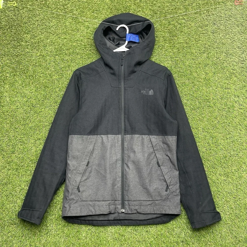 The North Face Millerton Jacket Mens Small Gray DryVent Hooded Waterproof Rain